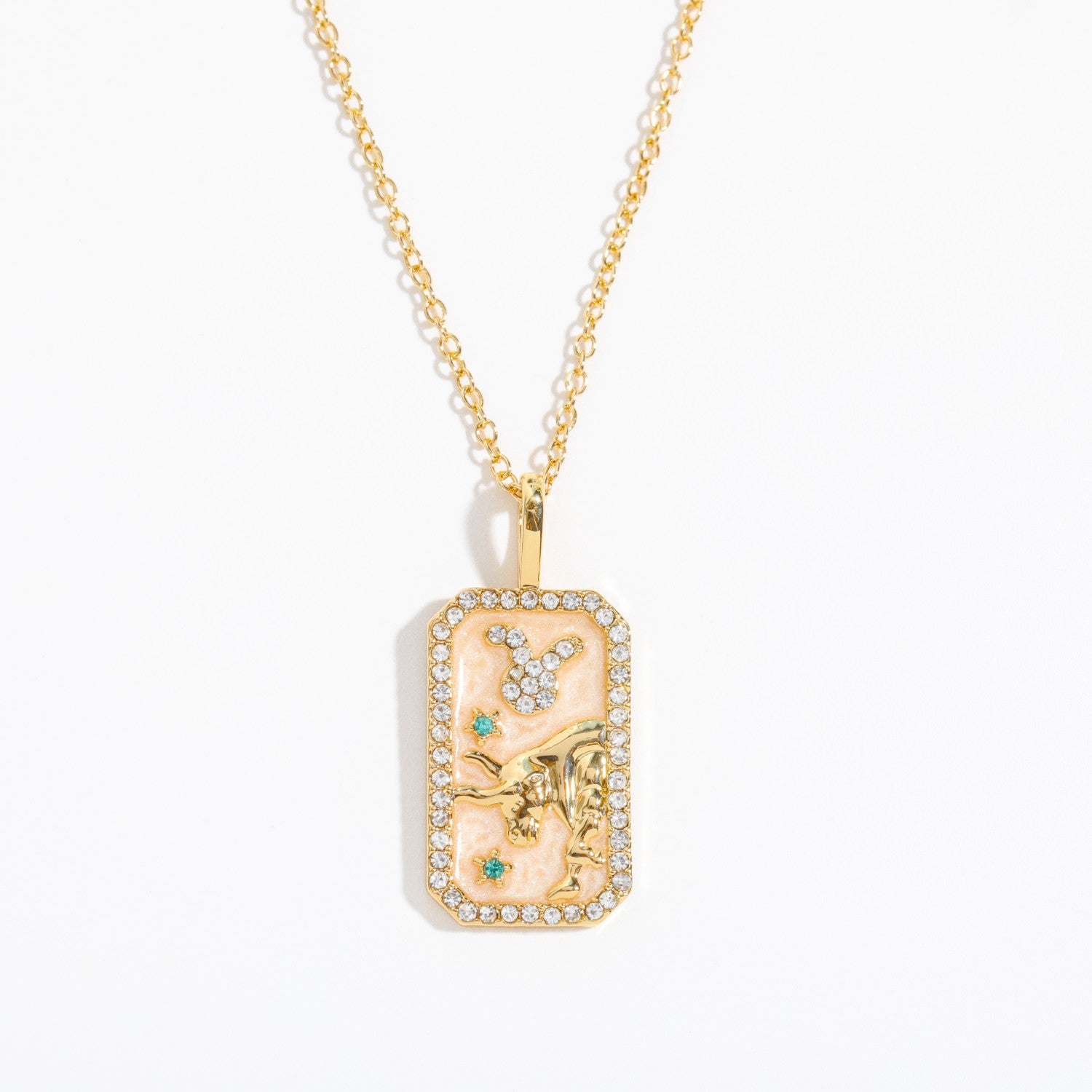 Wholesale of Twelve Constellations Art Retro Style Square Bronze Necklaces